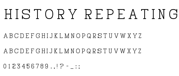 History Repeating Vertical font